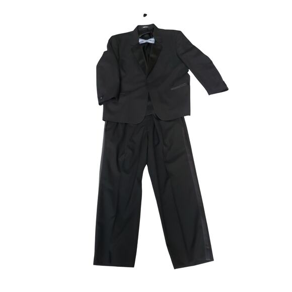 Lord West Other - VTG Lord West Black Tuxedo Jacket 51x32 Pants 28.5" w 2" hem Bow Tie 3 Pc 48R